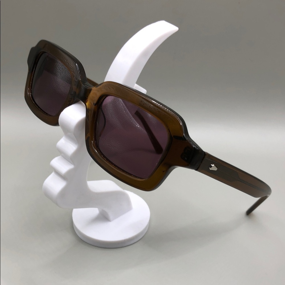 Crap Eyewear Brown Tortoise Frame Sunglasses with Purple Lenses